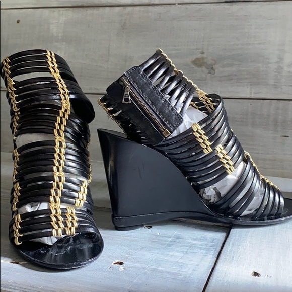 Sigerson Morrison wedge sandals sz 8 - Picture 2 of 5